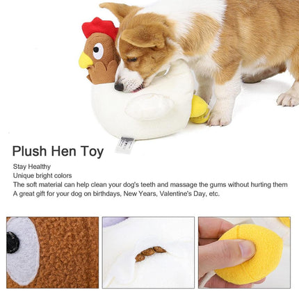 Hen Laying Eggs Dog Toy Sniffing Pet Plush Interactive Chew Toy for Dogs Puppies