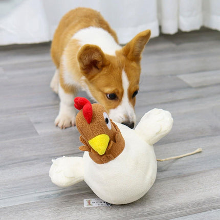 Hen Laying Eggs Dog Toy Sniffing Pet Plush Interactive Chew Toy for Dogs Puppies