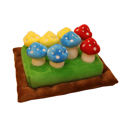 Colourful Mushroom Ground Plush Toy Pet Dog Interactive Educational Grass Toy