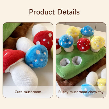 Colourful Mushroom Ground Plush Toy Pet Dog Interactive Educational Grass Toy