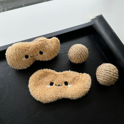 Peanut Cat Toys 2PCS Soft Interactive Kitten Toys Plush Chew Toys for Indoor Cat