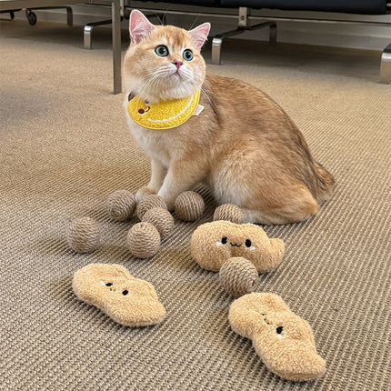 Peanut Cat Toys 2PCS Soft Interactive Kitten Toys Plush Chew Toys for Indoor Cat