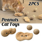 Peanut Cat Toys 2PCS Soft Interactive Kitten Toys Plush Chew Toys for Indoor Cat