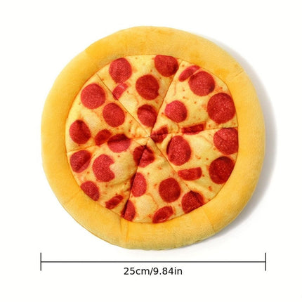 Dog Simulation Pizza Toy Plush Squeaky Chew Toy Interactive Pet Sound Toy