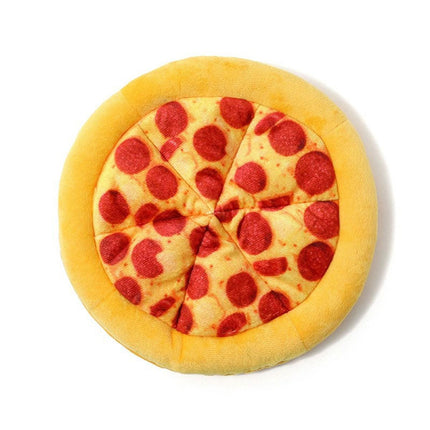 Dog Simulation Pizza Toy Plush Squeaky Chew Toy Interactive Pet Sound Toy