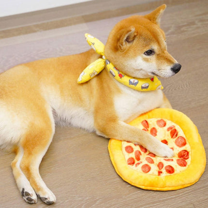 Dog Simulation Pizza Toy Plush Squeaky Chew Toy Interactive Pet Sound Toy