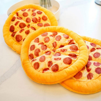 Dog Simulation Pizza Toy Plush Squeaky Chew Toy Interactive Pet Sound Toy