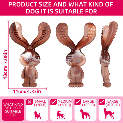 Dog Chew Toy Rabbit Shape Beef Flavour Durable Pet Teeth Cleaning Toy for Puppy