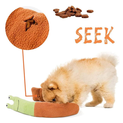 Interactive Pet Sniffing Plush Toy Snail Teething Food Hide Slow Feeder Dog Toy