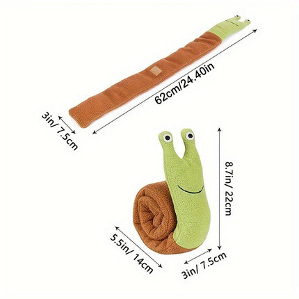 Interactive Pet Sniffing Plush Toy Snail Teething Food Hide Slow Feeder Dog Toy