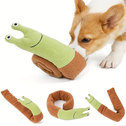 Interactive Pet Sniffing Plush Toy Snail Teething Food Hide Slow Feeder Dog Toy
