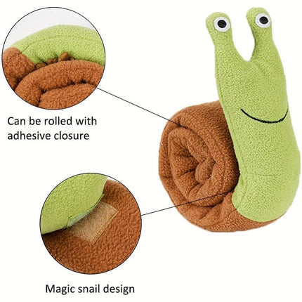 Interactive Pet Sniffing Plush Toy Snail Teething Food Hide Slow Feeder Dog Toy
