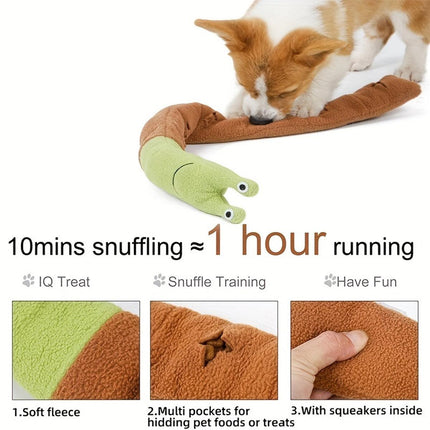 Interactive Pet Sniffing Plush Toy Snail Teething Food Hide Slow Feeder Dog Toy