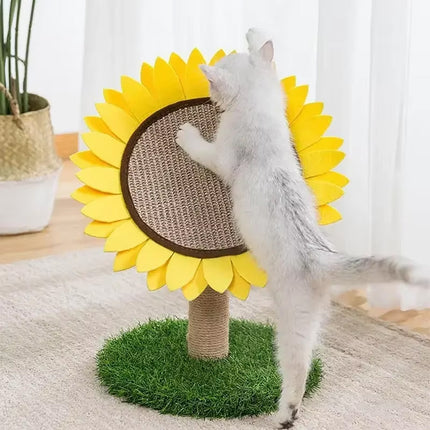Sunflower Shaped Cat Scratcher Cat Tree Non-Shedding Durable Cardboard Material