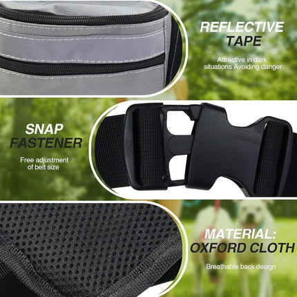 Portable Multi Pocket Pet Training Belt Bag Waterproof Dog Walking Outdoor Use