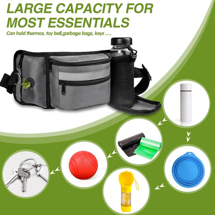 Portable Multi Pocket Pet Training Belt Bag Waterproof Dog Walking Outdoor Use