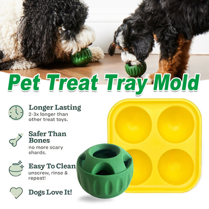 Dog Slow Feeder Treat Mold Silicone Chew Ball Set Non Toxic Frozen Treat Maker
