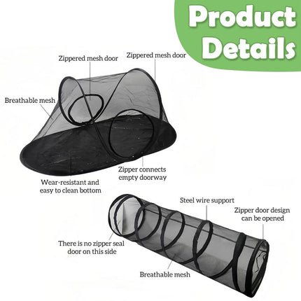 Outdoor Pet Tent Nest Foldable Cat Tunnel Playhouse Portable Shelter for Cats