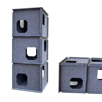 Reinforced Maze Cat Tunnel Felt Cat Nest Jenga Peekaboo Drill Hole Cat Toy