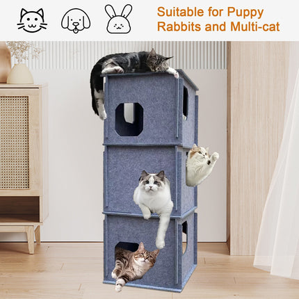 Reinforced Maze Cat Tunnel Felt Cat Nest Jenga Peekaboo Drill Hole Cat Toy
