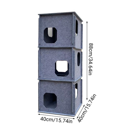 Reinforced Maze Cat Tunnel Felt Cat Nest Jenga Peekaboo Drill Hole Cat Toy