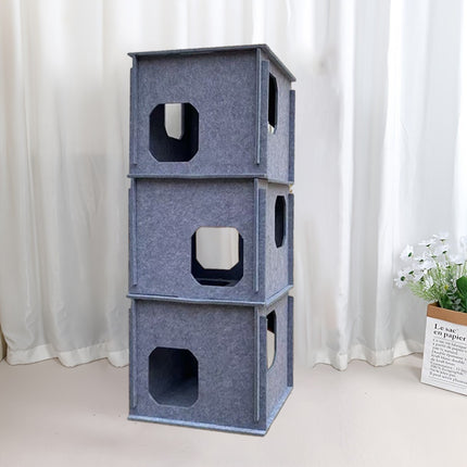 Reinforced Maze Cat Tunnel Felt Cat Nest Jenga Peekaboo Drill Hole Cat Toy
