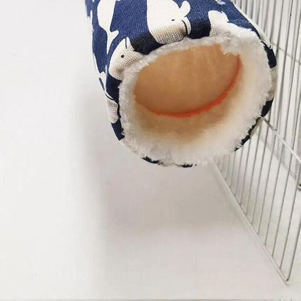 Pet Tunnel Hammock Linen Plush Cotton Cage Hanging Guinea Pig Hamster Warm Sleep - Aimall