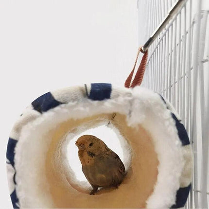 Pet Tunnel Hammock Linen Plush Cotton Cage Hanging Guinea Pig Hamster Warm Sleep - Aimall