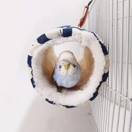 Pet Tunnel Hammock Linen Plush Cotton Cage Hanging Guinea Pig Hamster Warm Sleep - Aimall