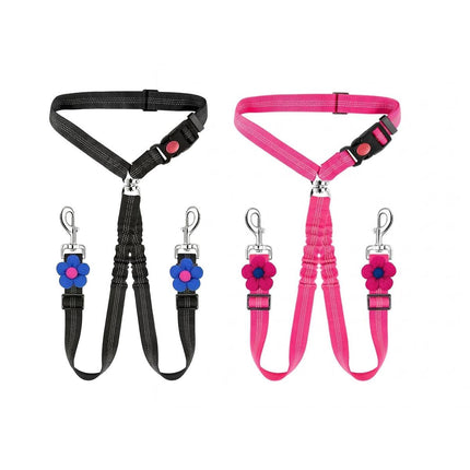 Dog Car Seatbelt Safety Leash Reflective Two Way Bungee Restraint for Walking