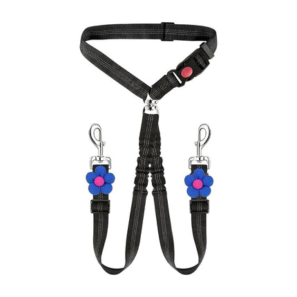Dog Car Seatbelt Safety Leash Reflective Two Way Bungee Restraint for Walking