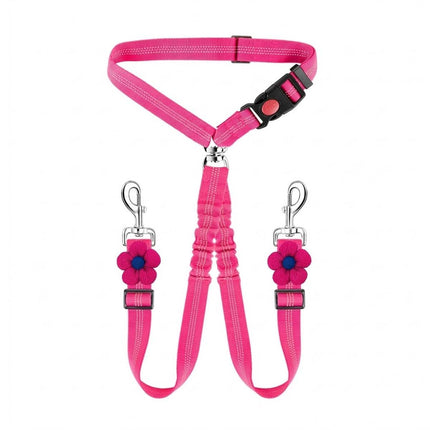 Dog Car Seatbelt Safety Leash Reflective Two Way Bungee Restraint for Walking