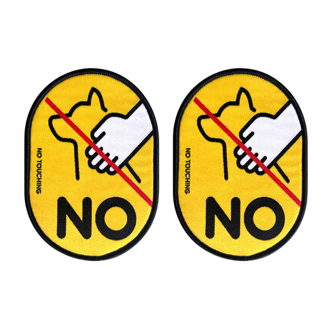 No Touching Dog Warning Tags Velcro Leash Signs 2 Pack