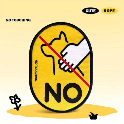 No Touching Dog Warning Tags Velcro Leash Signs 2 Pack