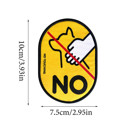 No Touching Dog Warning Tags Velcro Leash Signs 2 Pack