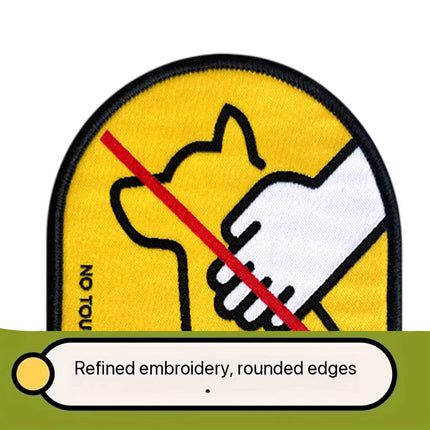 No Touching Dog Warning Tags Velcro Leash Signs 2 Pack