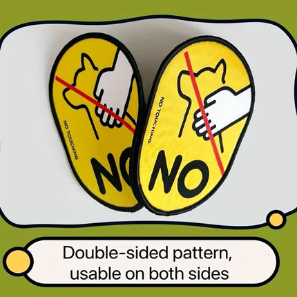 No Touching Dog Warning Tags Velcro Leash Signs 2 Pack