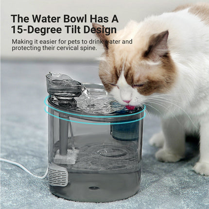 2.2L Automatic Pet Water Fountain Quiet Cat Dog Drinking Dispenser with Filter