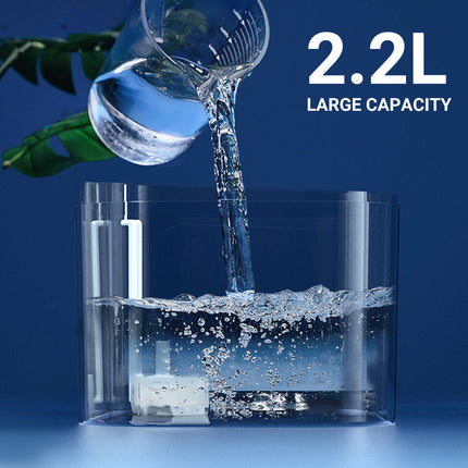 2.2L Automatic Pet Water Fountain Quiet Cat Dog Drinking Dispenser with Filter