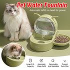 2.2L Large Capacity Pet Water Fountain with Food Bowl Auto Circulation Filtered