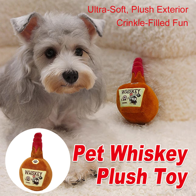 Plush Whisky Shape Toy with Cat and Dog Sounds Stuffed Animal Soft Toy Pet Lover