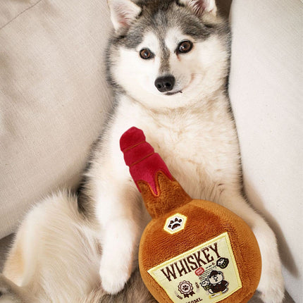 Plush Whisky Shape Toy with Cat and Dog Sounds Stuffed Animal Soft Toy Pet Lover