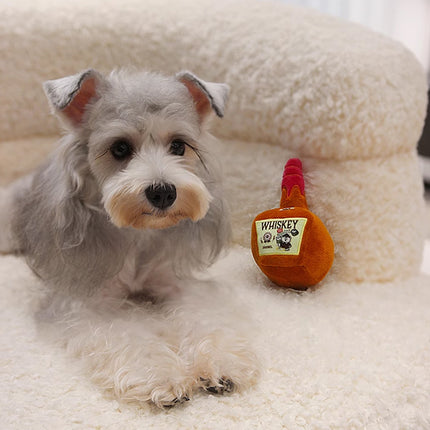Plush Whisky Shape Toy with Cat and Dog Sounds Stuffed Animal Soft Toy Pet Lover