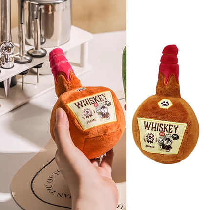 Plush Whisky Shape Toy with Cat and Dog Sounds Stuffed Animal Soft Toy Pet Lover