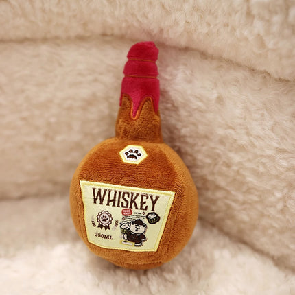 Plush Whisky Shape Toy with Cat and Dog Sounds Stuffed Animal Soft Toy Pet Lover