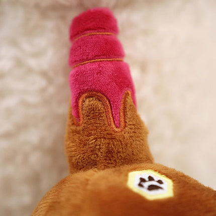 Plush Whisky Shape Toy with Cat and Dog Sounds Stuffed Animal Soft Toy Pet Lover