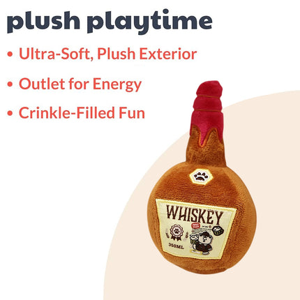 Plush Whisky Shape Toy with Cat and Dog Sounds Stuffed Animal Soft Toy Pet Lover