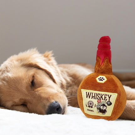 Plush Whisky Shape Toy with Cat and Dog Sounds Stuffed Animal Soft Toy Pet Lover