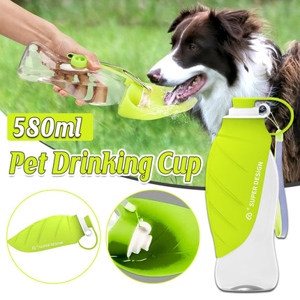 Pet Water Bottle 580ml Portable Outdoor Dog Cat Drinking Cup Travel Feeder