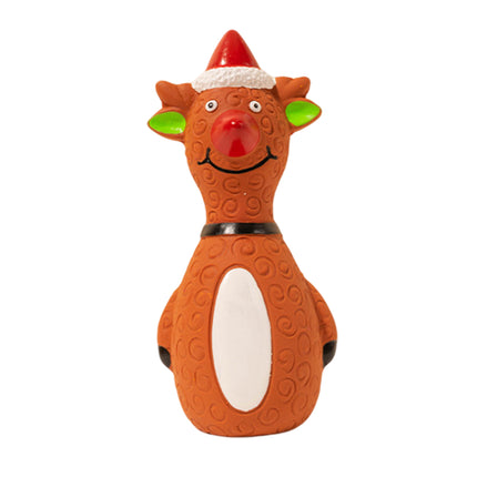 Christmas Dog Toys Set Santa Reindeer Snowman Latex Pet Squeaker Toys Multicolor